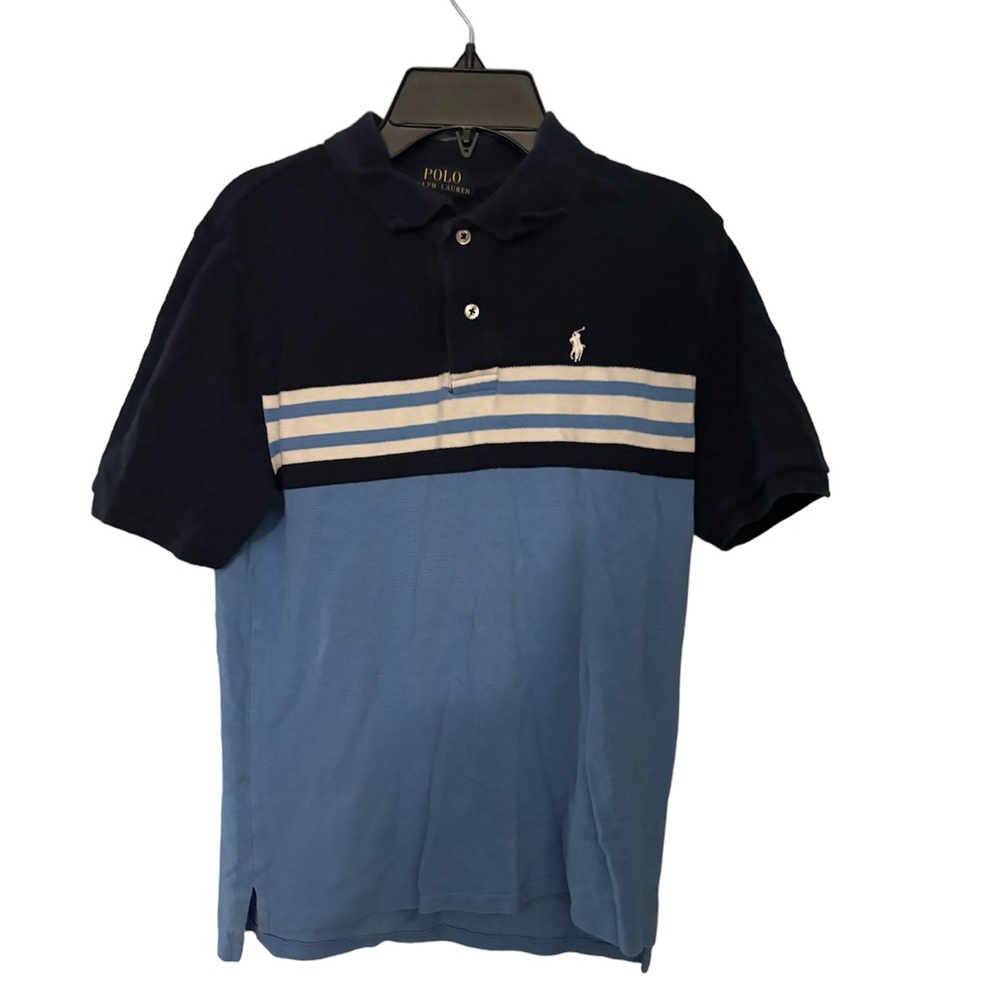 Polo Ralph Lauren Polo Short Sleeve Shirt Blue and White Boys L (14-16)